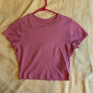 Hollister Pink Crop Fitted T-Shirt